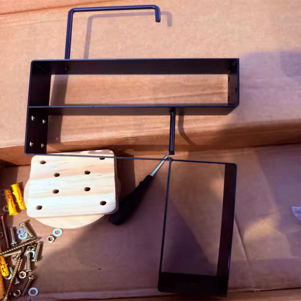 Sports Equipment Organizer Rack - Wood Motorcycle Helmet Holder Wall Mount