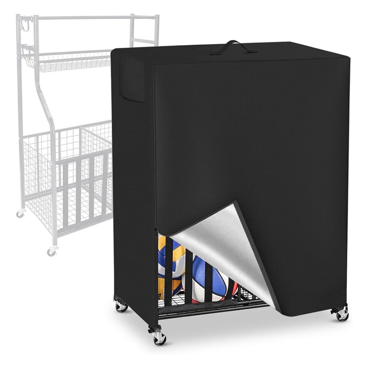 Sports Equipment Organizer Rack - Basketball Rack Cover Garage Sports Equipment