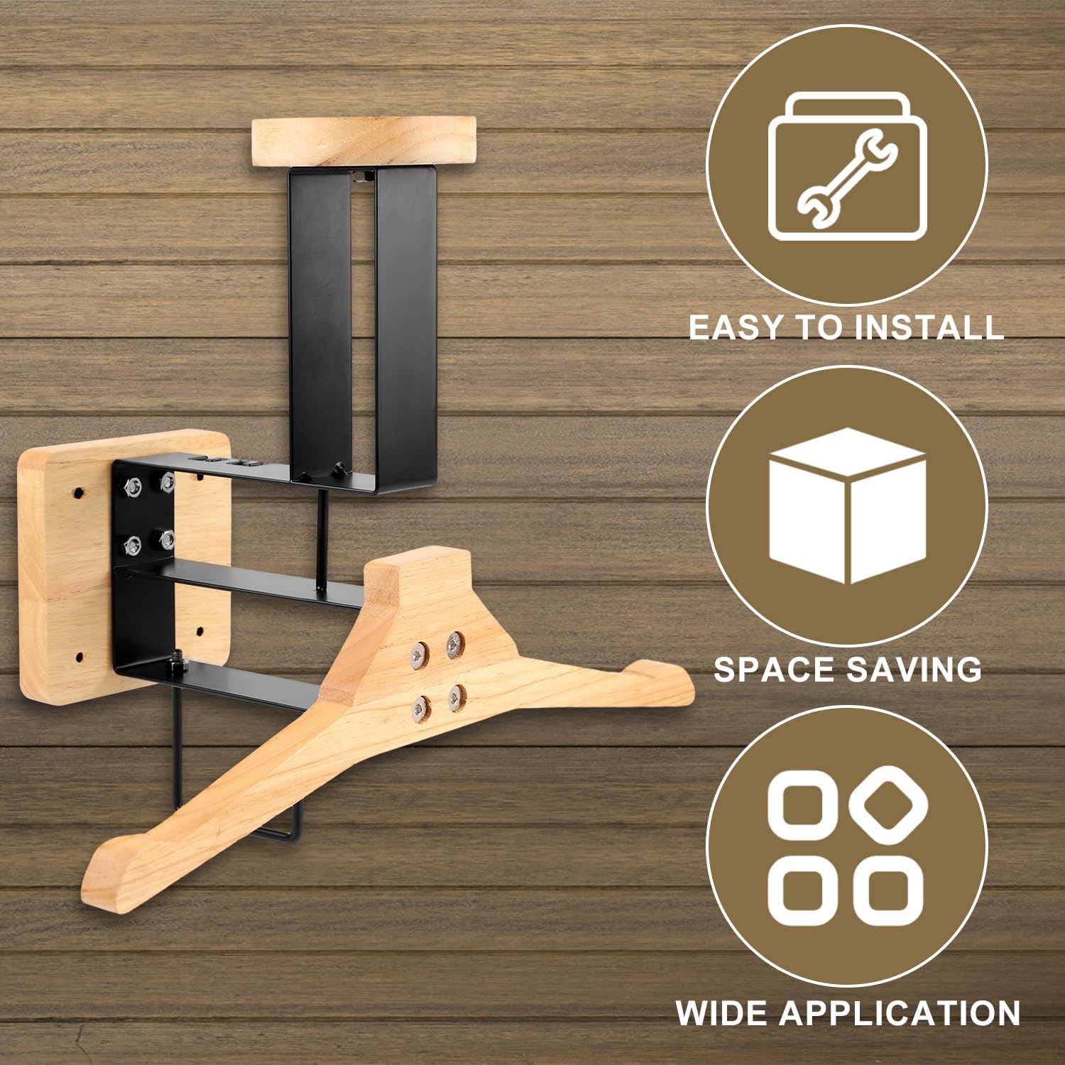 Sports Equipment Organizer Rack - ​Motorcycle Helmet Holder Wall Mount Wood