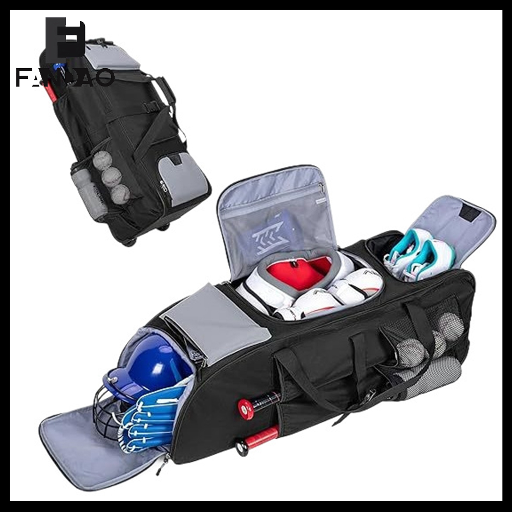 Sports Equipment Bag With Wheels - Tactical Baseball Bag Large Capacity Softball