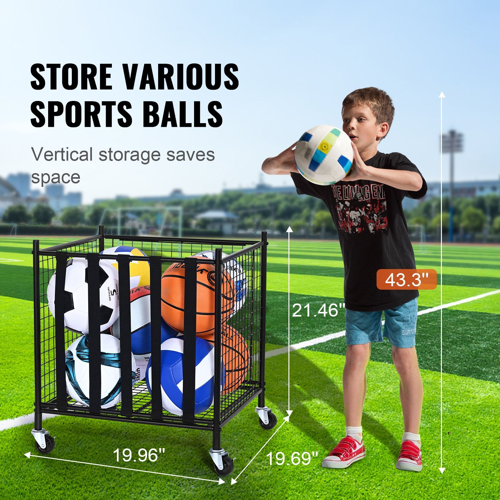 Rolling Sports Ball Storage Ca - огляд і ціна Sports Equipment Organizer Rack
