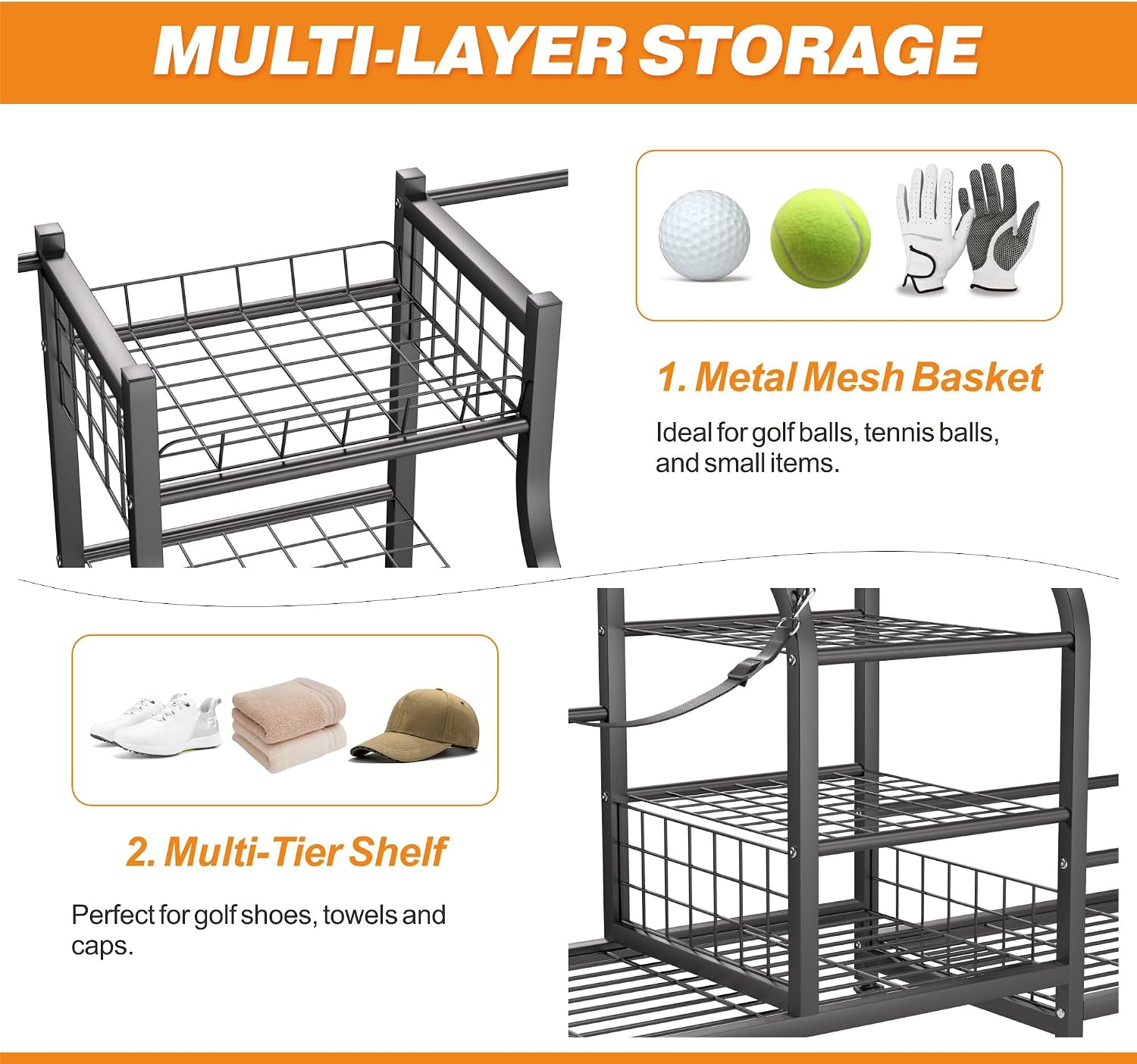Golf Bag Storage Rack Organize - огляд і ціна Sports Equipment Organizer Rack
