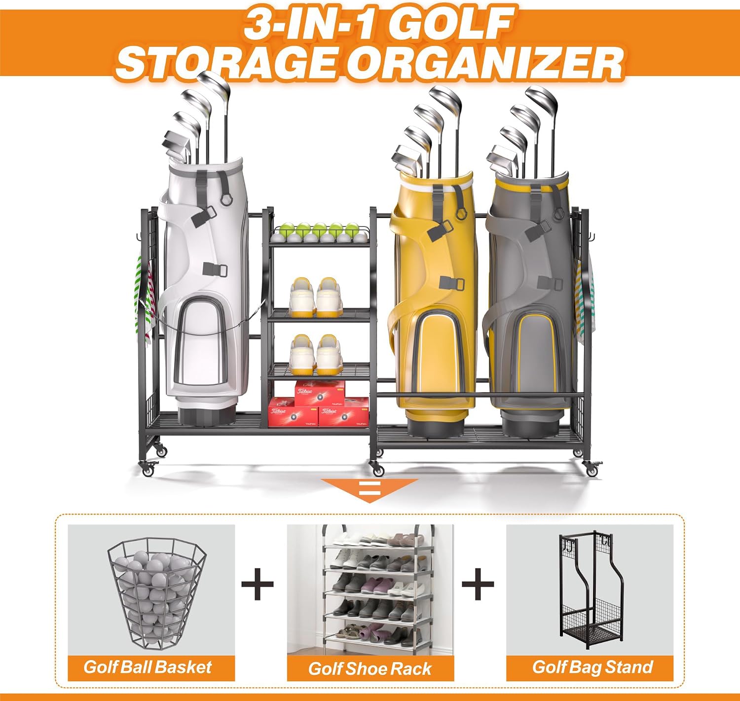 Golf Bag Storage Rack Organize - огляд і ціна Sports Equipment Organizer Rack