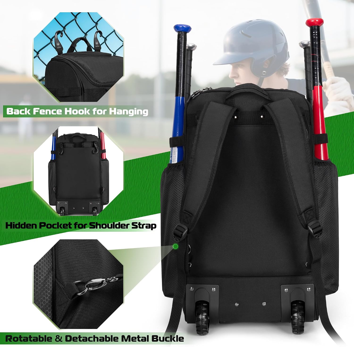 Rolling Baseball Backpack With - огляд і ціна Sports Equipment Bag